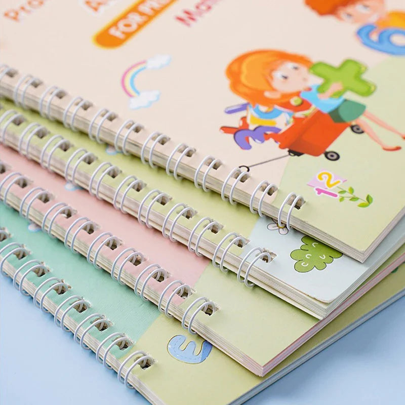 4 Magic Practice Copybook Pen Preschools Kids Calligraphy Notebook Children Reusable English Writing Book Age 3-8 - Gadgets For All