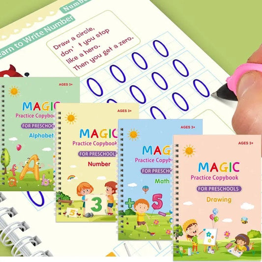 4 Magic Practice Copybook with Magic Pens